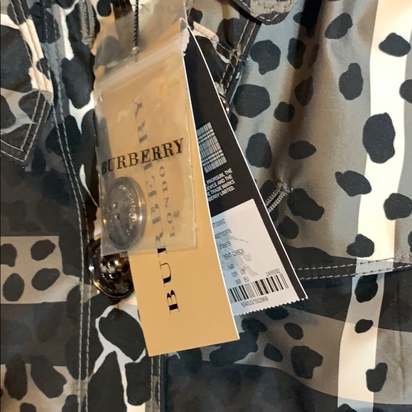 Authentic Burberry shirt blouse jacket raincoat lad XS-2 $1500 black white - Picture 10 of 15